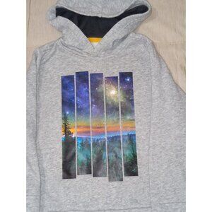 Old Navy Hoodie Boys Size Small 6/7 Grey Graphic Long Sleeves Fall Winter